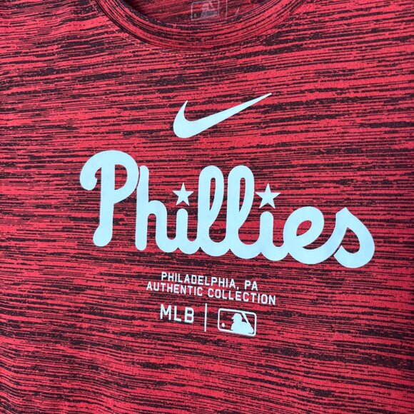 Nike MLB Phillies Red Velocity Short Sleeve Performance Tee Men XS Dri-Fit - Picture 4 of 4